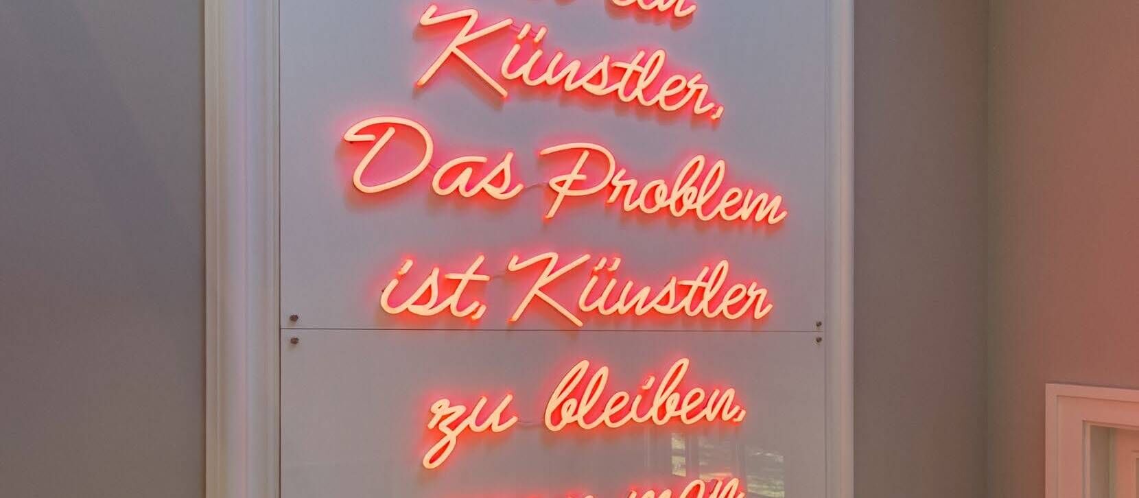 Neon installation with a Picasso quote