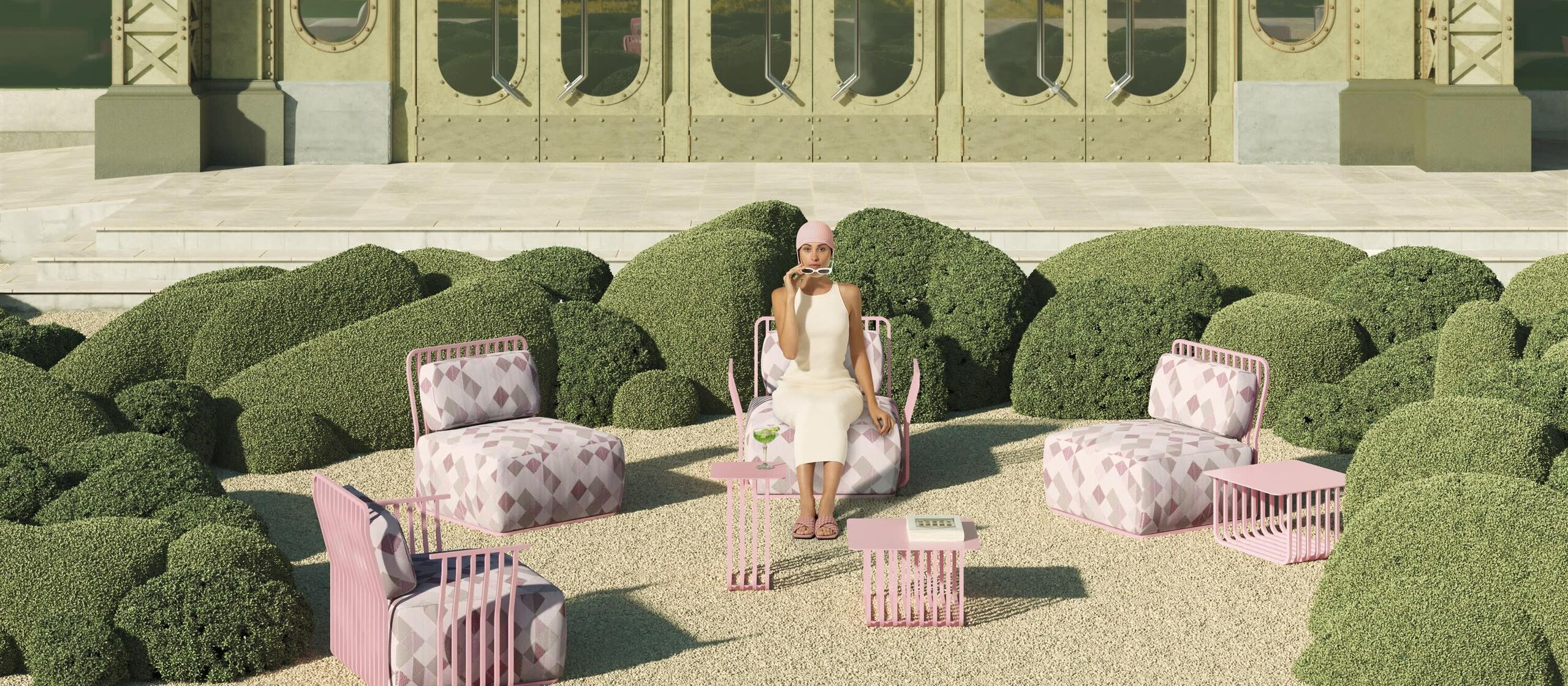 Gartenlounge im Vintage-Look