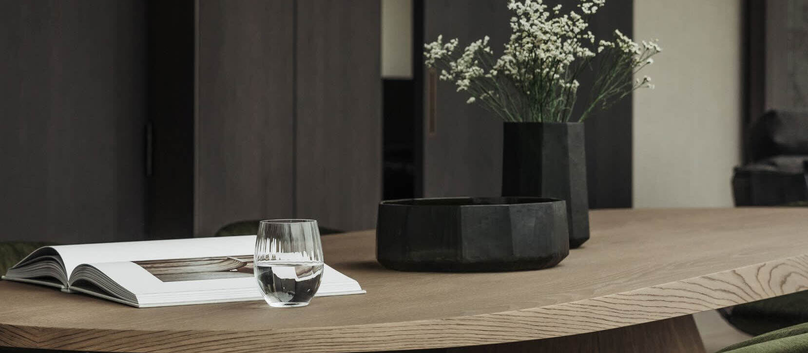 Dining room in dark wood