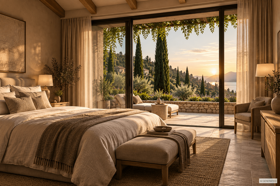 Bedroom with a terrace