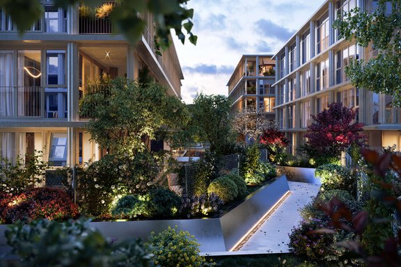 Roof garden on the 3rd floor - visualization