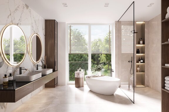 Stylish Master Bathroom (Rendering)
