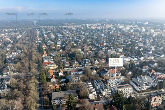View towards Nymphenburg Palace Park