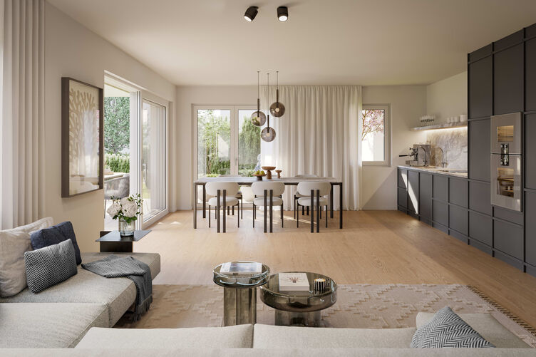 Light-filled living, eating