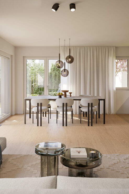 Light-filled living, eating
