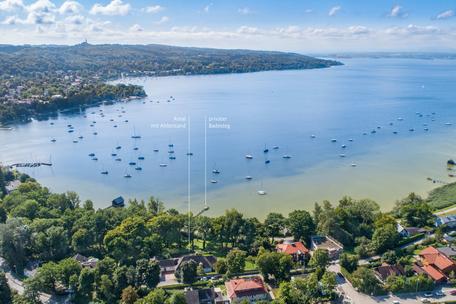 Rarity at the Ammersee: 2 spectacular lakeside properties in first row with alpine view and private jetty