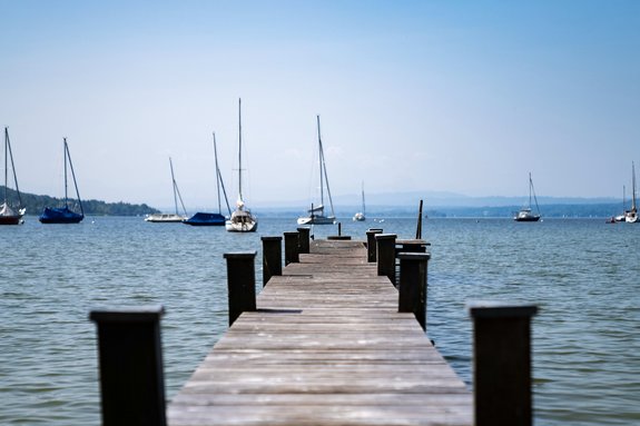Private jetty with alpine view
