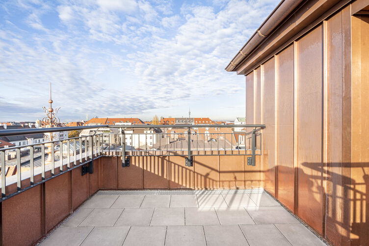 Rooftop terrace with a far view