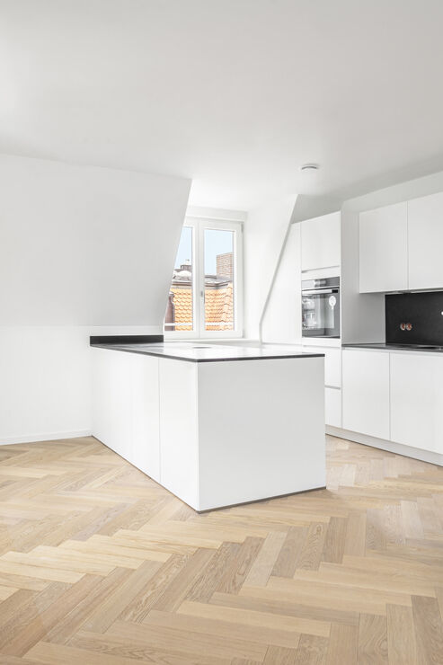 Sample kitchen in the attic
