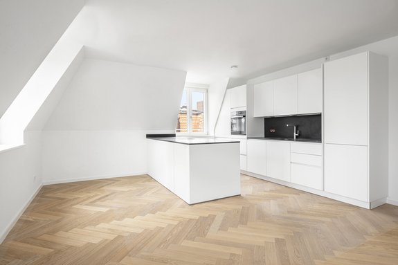 Musterküche im Dachgeschoss