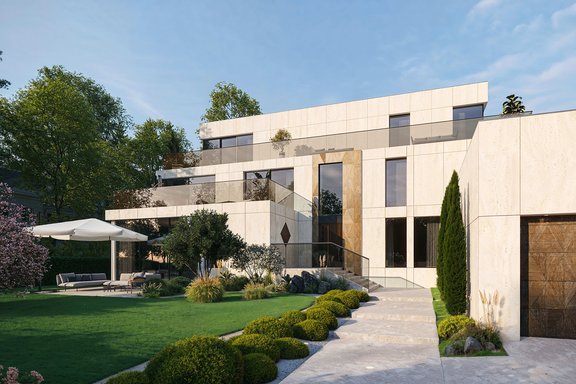 Modern villa with garden