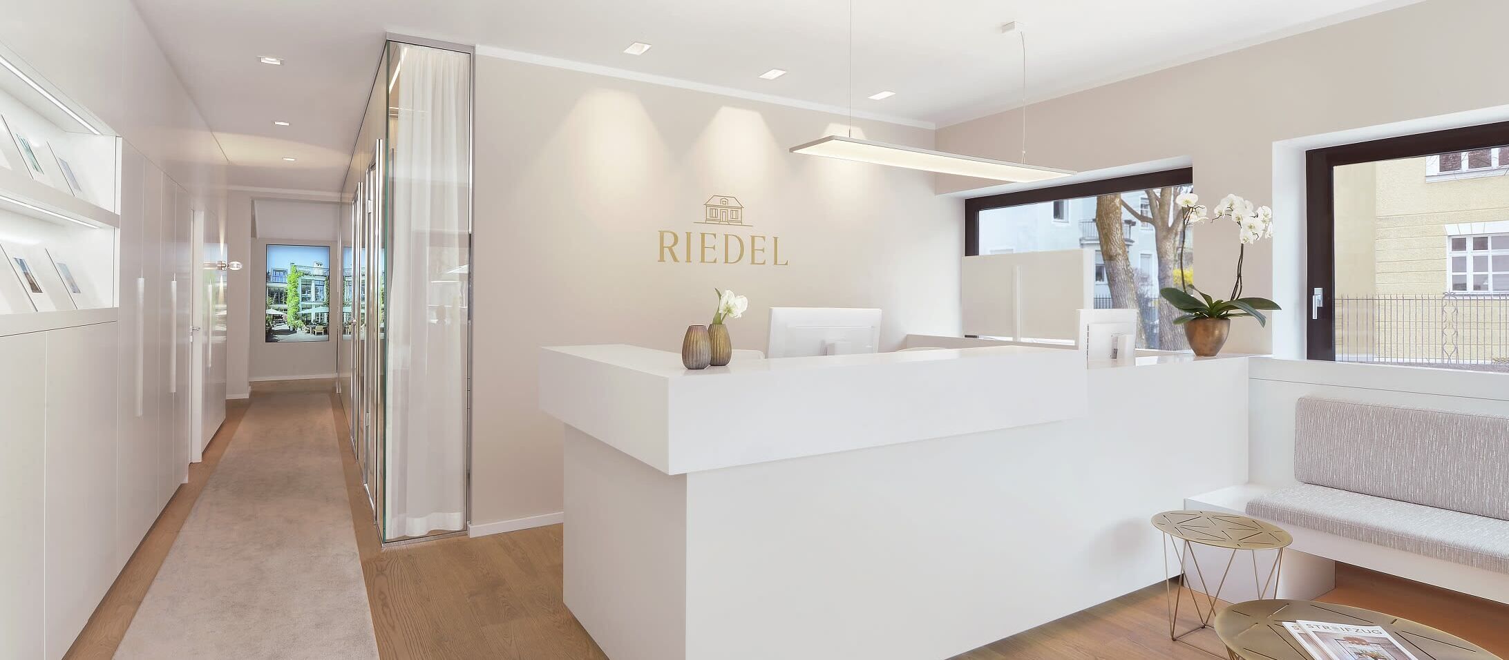 Empfangsbereich im RIEDEL Standort Nymphenburg